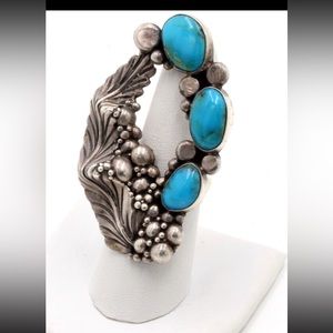 Don Dixon Native America Navajo Handmade Sterling Silver Turquoise Ring